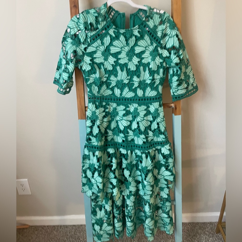 Just Me Green Floral Midi Dress
